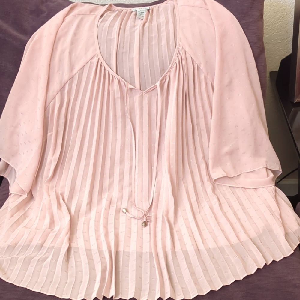Catherines Soft Pink Pleated Top